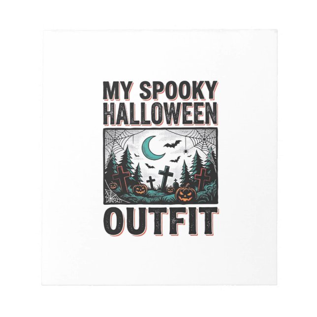 Scary Halloween Costume Vintage Graveyard Tee_1 Notepad (Front)