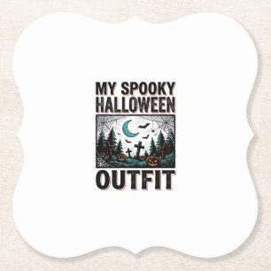 Scary Halloween Costume Vintage Graveyard Tee_1 Paper Coaster