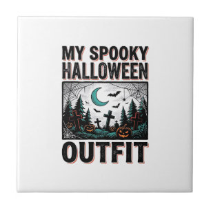 Scary Halloween Costume Vintage Graveyard Tee_1 Tile