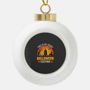 Scary Halloween Costume Vintage Sunset Design_1 Ceramic Ball Christmas Ornament