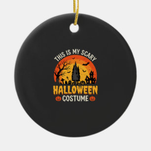 Scary Halloween Costume Vintage Sunset Design_1 Ceramic Tree Decoration