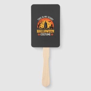 Scary Halloween Costume Vintage Sunset Design_1 Hand Fan