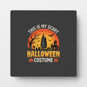Scary Halloween Costume Vintage Sunset Design_1 Plaque