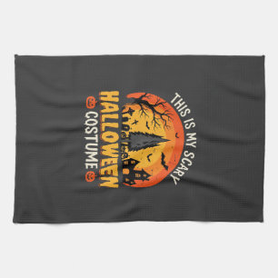 Scary Halloween Costume Vintage Sunset Design_1 Tea Towel