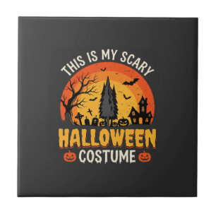 Scary Halloween Costume Vintage Sunset Design_1 Tile