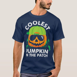 Scary Halloween design broom engraved pumpkin  T-Shirt