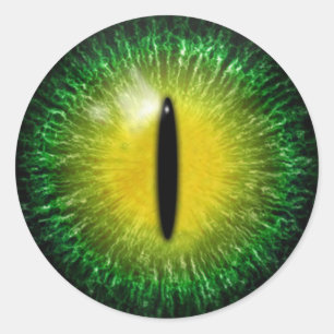 Scary Halloween Dragon Eyeball Classic Round Sticker