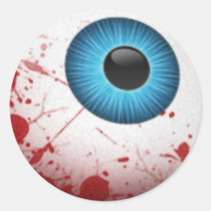 Scary Halloween Eyeball Classic Round Sticker