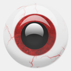 Scary Halloween Eyeball Classic Round Sticker
