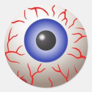 Scary Halloween Eyeball Classic Round Sticker