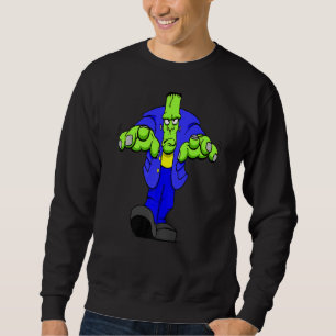 Scary Halloween Frankenstien Cute Monster Face Mu Sweatshirt