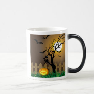 Scary Halloween Garden Scene Magic Mug