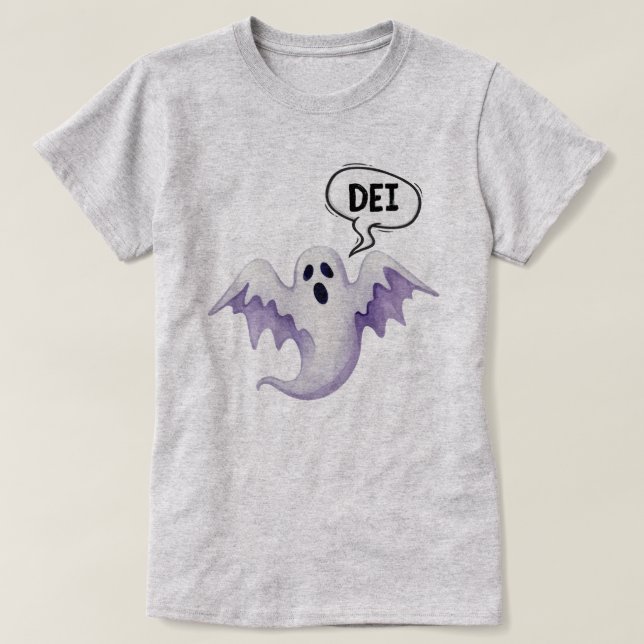 Scary Halloween ghost DEI  T-Shirt (Design Front)