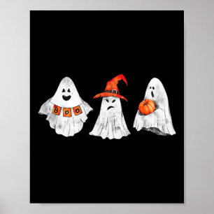 Scary Halloween Ghosts Saying Boo Shirt Poster