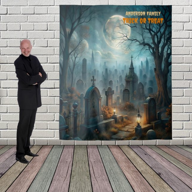 Scary Halloween Graveyard Tapestry (Creator Uploaded)