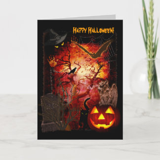 Scary Halloween Greeting Card