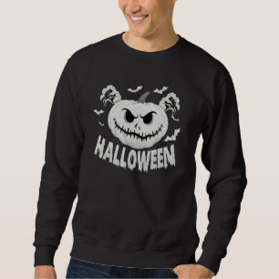 Scary Halloween Horror Pumpkin Face Spooky Hallow Sweatshirt