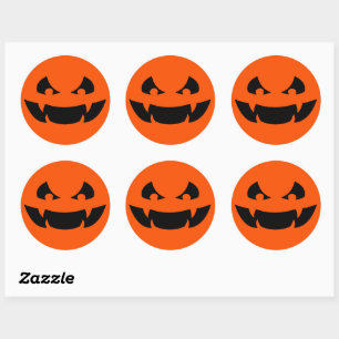 Scary Halloween Jack O' Lantern Classic Round Sticker