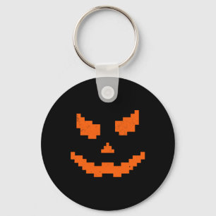 Scary Halloween Jack O Lantern Pumpkin Evil Smile Key Ring