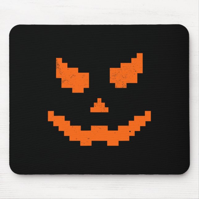 Scary Halloween Jack O Lantern Pumpkin Evil Smile  Mouse Mat (Front)