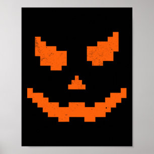 Scary Halloween Jack O Lantern Pumpkin Evil Smile  Poster