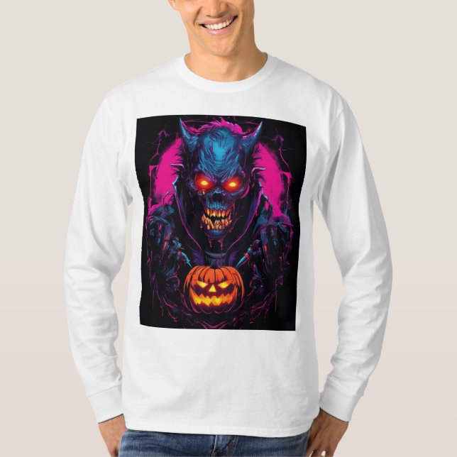 Scary Halloween Monsters T-Shirt (Front)