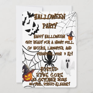 Scary Halloween Night Invitation with Ghosts 