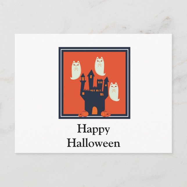 Scary Halloween Night Postcard (Front)