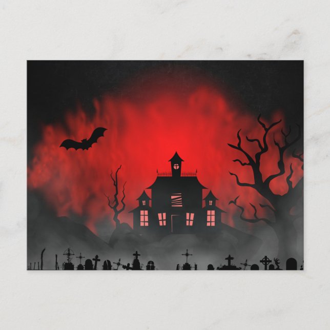 Scary Halloween Night Postcard (Front)