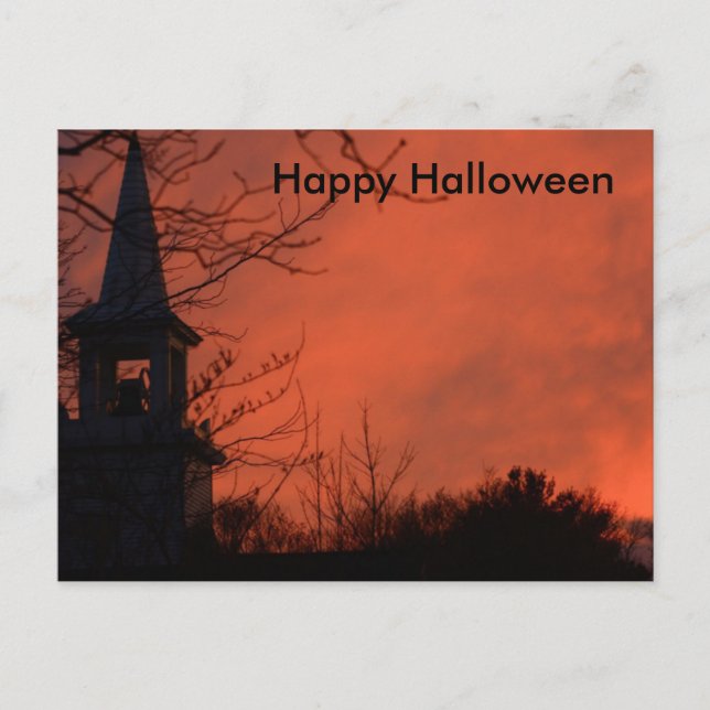 Scary Halloween Night Postcard (Front)