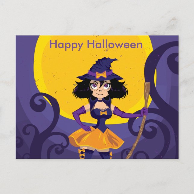 Scary Halloween Night Postcard (Front)