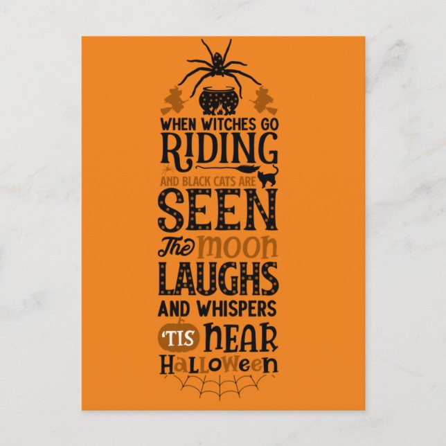 Scary Halloween Night Postcard (Front)