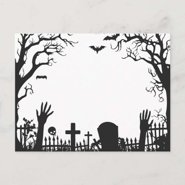 Scary Halloween Night Postcard (Front)