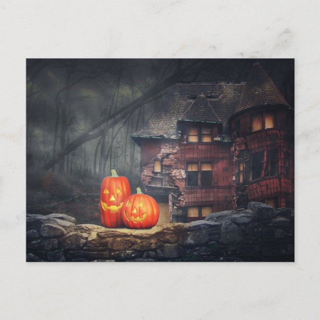 Scary Halloween Night Postcard (Front)