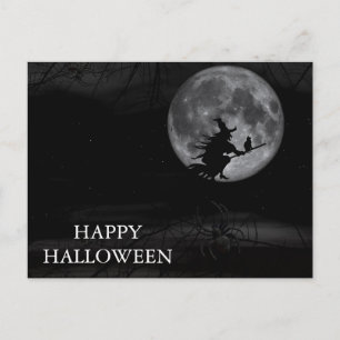 Scary Halloween Night with Owls Postcard