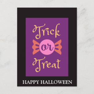 Scary Halloween Night with Trick or Treat Postcard