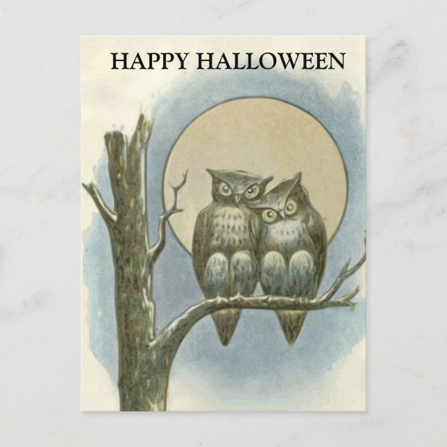 Scary Halloween Night with Witch Postcard (Front)