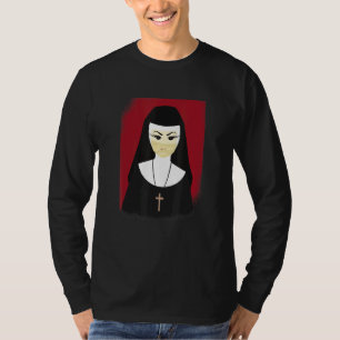Scary Halloween Nun Horror Scary Fancy Dress T-Shirt