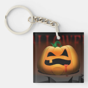 Scary Halloween One Tooth Pumpkin Acrylic Keychain