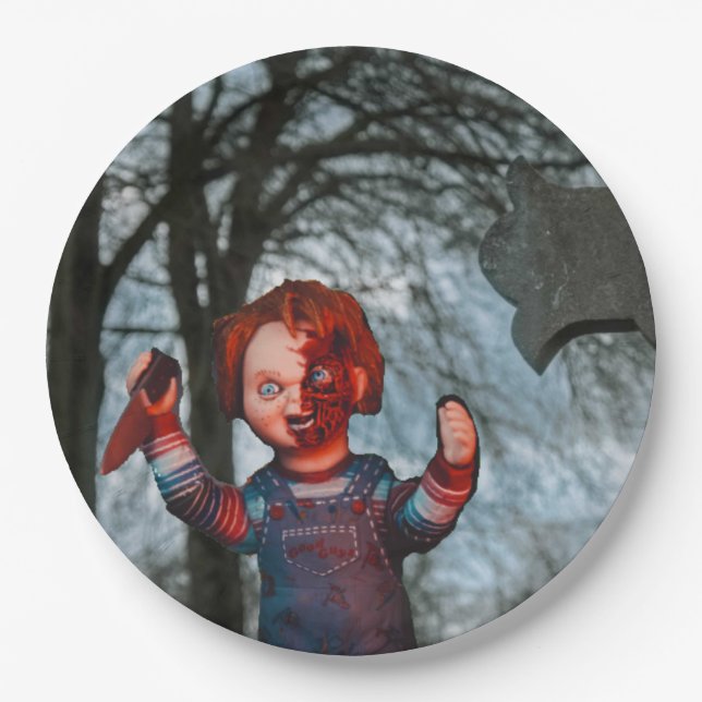 Scary Halloween  Paper Plate (Front)