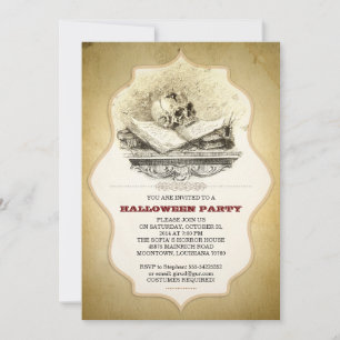 scary Halloween party broken scull invitations