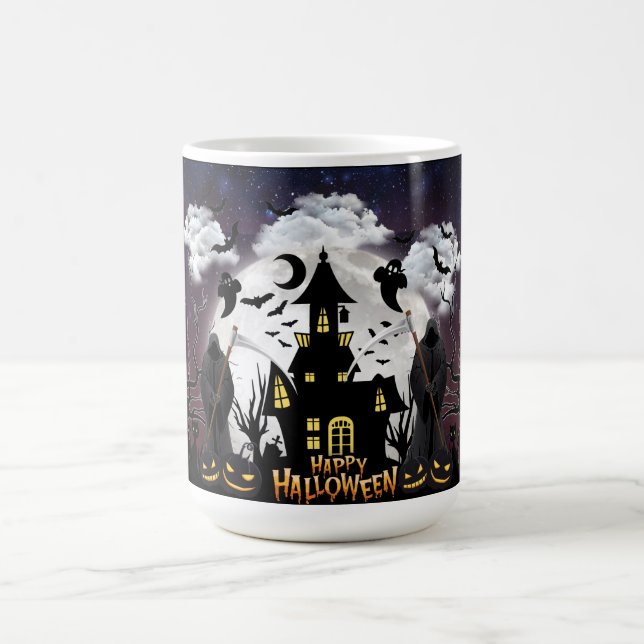 Scary Halloween Party, Haunted House Magic Mug (Center)