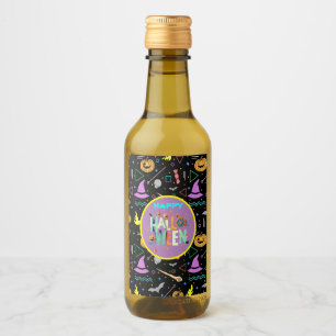 Scary Halloween Patterns  Wine Label