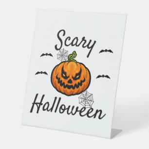 Scary Halloween         Pedestal Sign