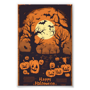 Scary halloween photo print