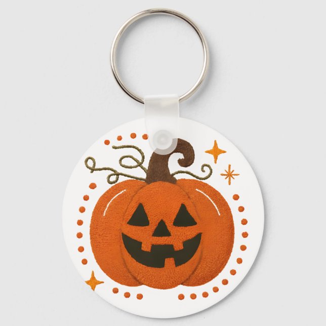Scary Halloween Pillow – Haunted Design with Ghost Key Ring (Front)