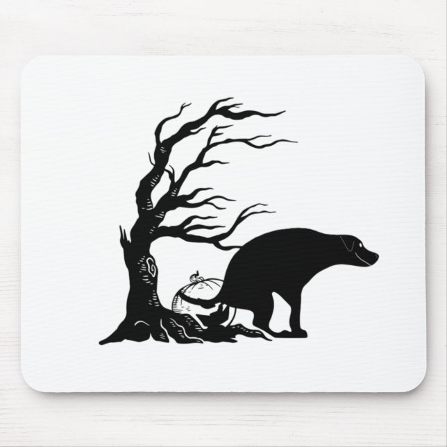 Scary Halloween Pooping Dog Mouse Mat (Front)