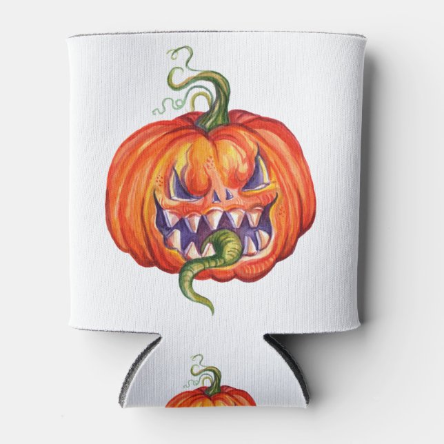 Scary halloween pumpkin can cooler (Front)