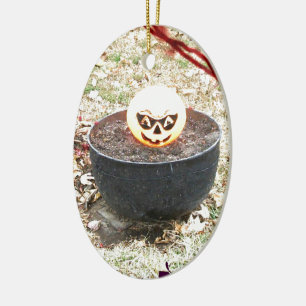 Scary Halloween Pumpkin Ceramic Tree Decoration