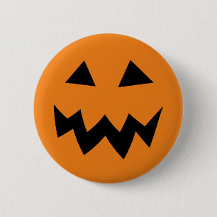 Scary Halloween pumpkin face carving buttons